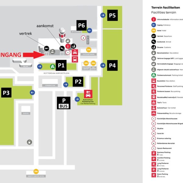 plattegrond rotterdam airport